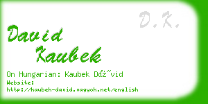 david kaubek business card